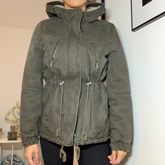 H&M Parka Utility Green Jacket WARM